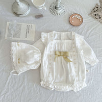 Load image into Gallery viewer, Baby Girls Bow Lace Rompers Wholesale 220929657
