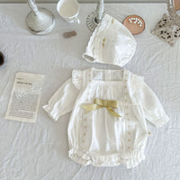 Load image into Gallery viewer, Baby Girls Bow Lace Rompers Wholesale 220929657
