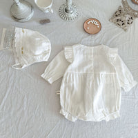 Load image into Gallery viewer, Baby Girls Bow Lace Rompers Wholesale 220929657
