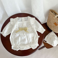 Load image into Gallery viewer, Baby Girls Bow Lace Rompers Wholesale 220929657
