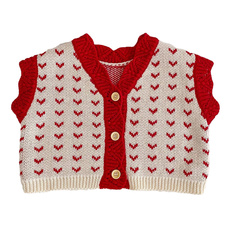 Baby Kid Girls Color-blocking Crochet Vests Waistcoats Wholesale 220929662