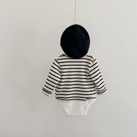 Load image into Gallery viewer, Baby Girls Striped Cardigan Knitwear And Solid Color Rompers Wholesale 220929668
