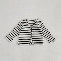 Load image into Gallery viewer, Baby Girls Striped Cardigan Knitwear And Solid Color Rompers Wholesale 220929668
