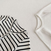 Load image into Gallery viewer, Baby Girls Striped Cardigan Knitwear And Solid Color Rompers Wholesale 220929668
