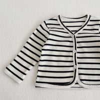 Load image into Gallery viewer, Baby Girls Striped Cardigan Knitwear And Solid Color Rompers Wholesale 220929668
