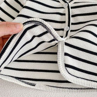 Load image into Gallery viewer, Baby Girls Striped Cardigan Knitwear And Solid Color Rompers Wholesale 220929668
