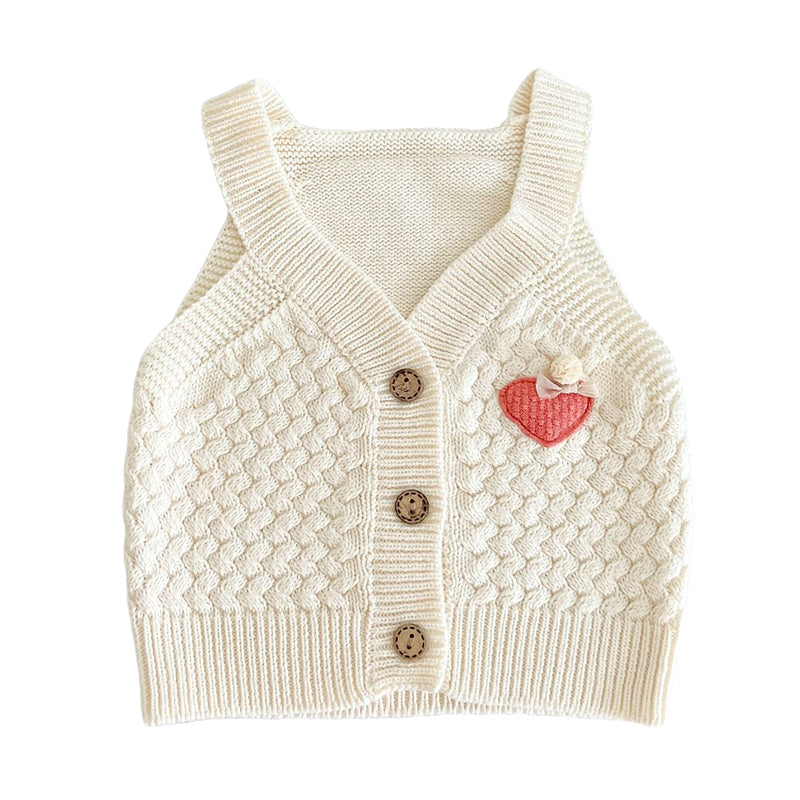 Baby Girls Flower Love heart Vests Waistcoats Wholesale 220929674