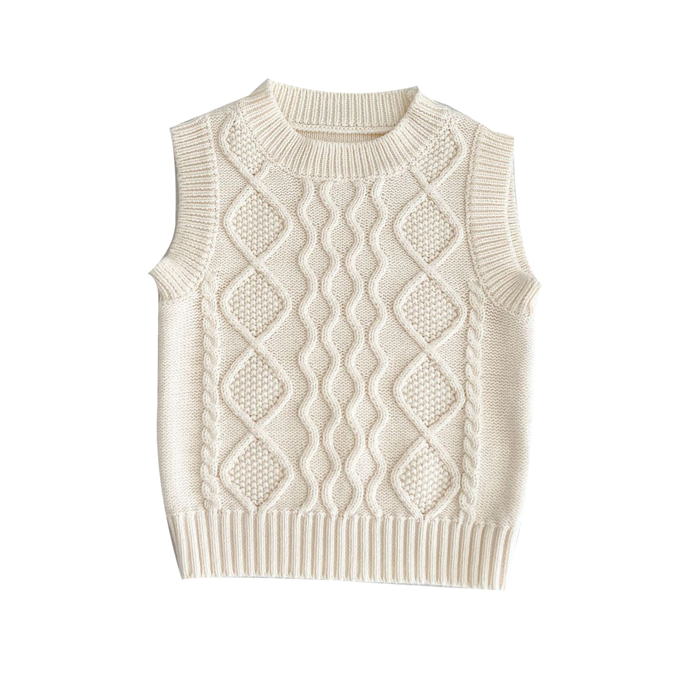 Baby Girls Solid Color Crochet Vests Waistcoats Wholesale 220929697