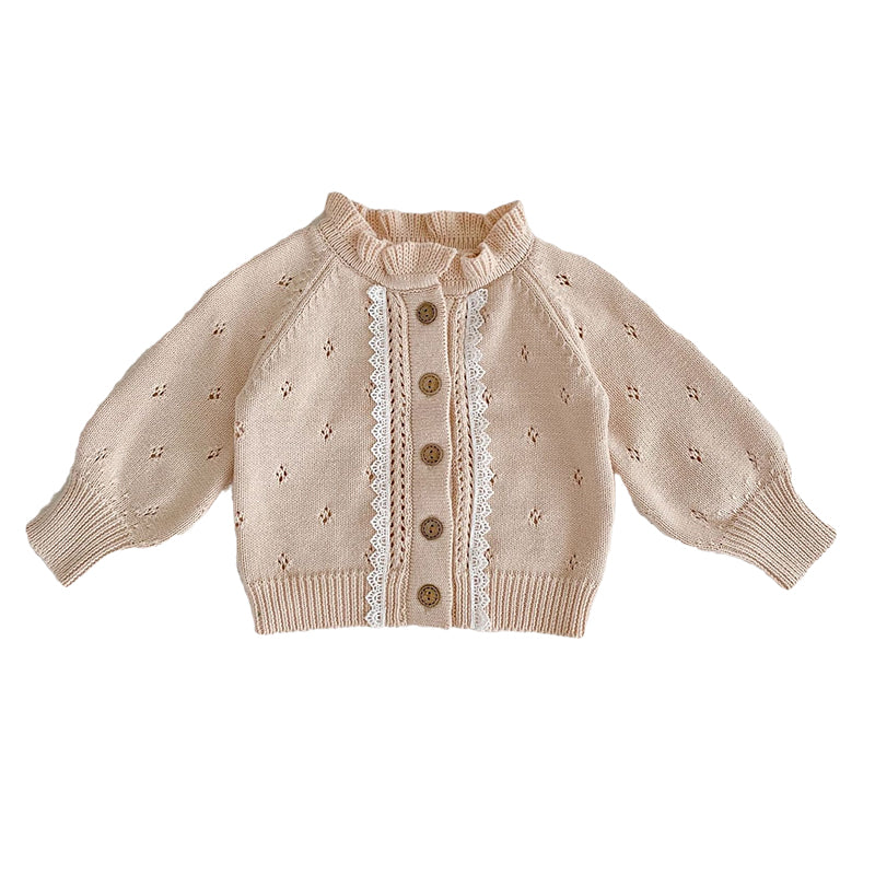 Baby Kid Girls Solid Color Lace Crochet Cardigan Wholesale 220929699