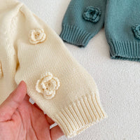 Load image into Gallery viewer, Baby Kid Girls Solid Color Flower Crochet Cardigan Wholesale 220929700
