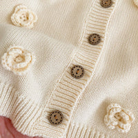 Load image into Gallery viewer, Baby Kid Girls Solid Color Flower Crochet Cardigan Wholesale 220929700
