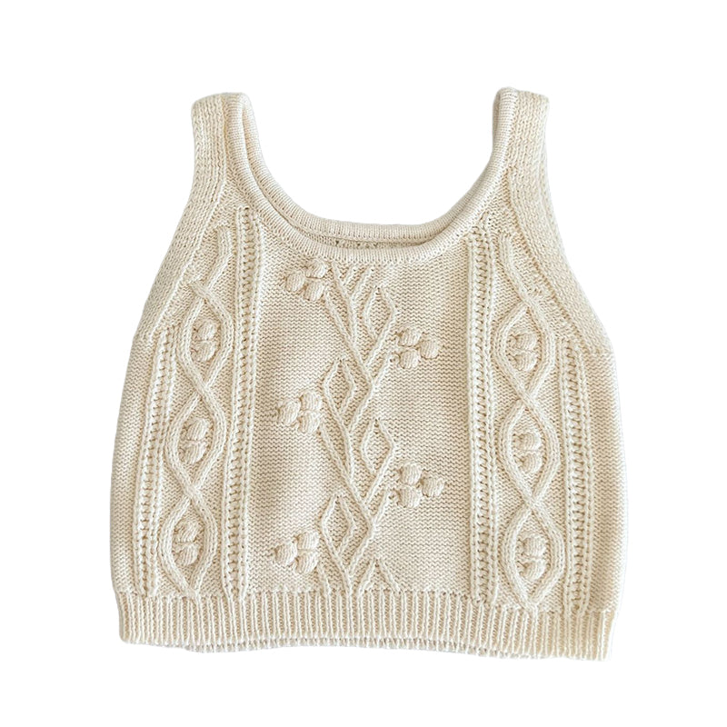 Baby Girls Crochet Embroidered Vests Waistcoats Wholesale 220929715