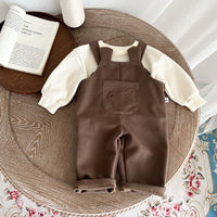 Load image into Gallery viewer, 3 Pieces Set Baby Kid Unisex Checked Tops Cartoon Jumpsuits And Solid Color Pants Wholesale 220929729
