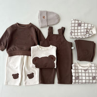 Load image into Gallery viewer, 3 Pieces Set Baby Kid Unisex Checked Tops Cartoon Jumpsuits And Solid Color Pants Wholesale 220929729
