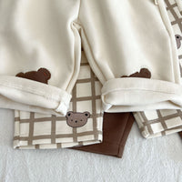 Load image into Gallery viewer, 3 Pieces Set Baby Kid Unisex Checked Tops Cartoon Jumpsuits And Solid Color Pants Wholesale 220929729
