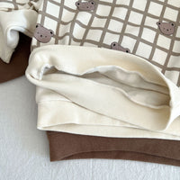 Load image into Gallery viewer, 3 Pieces Set Baby Kid Unisex Checked Tops Cartoon Jumpsuits And Solid Color Pants Wholesale 220929729
