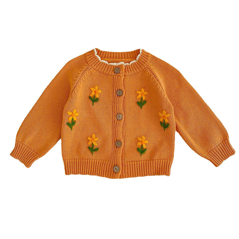 Baby Kid Girls Flower Cardigan Wholesale 220929755