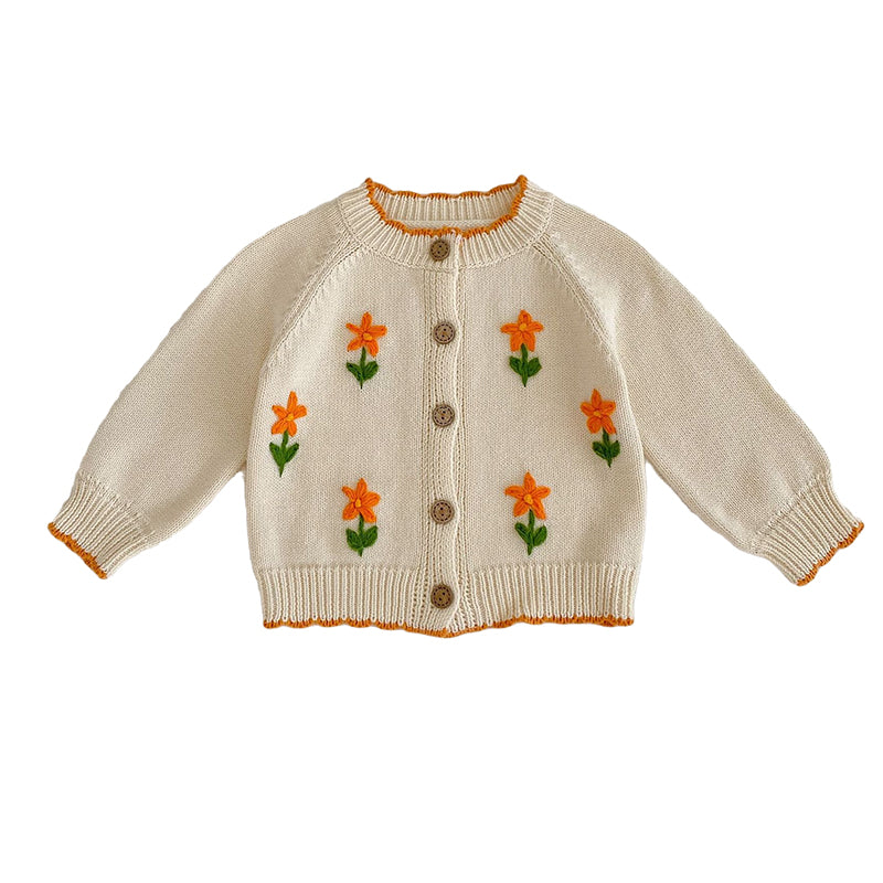 Baby Kid Girls Flower Cardigan Wholesale 220929755
