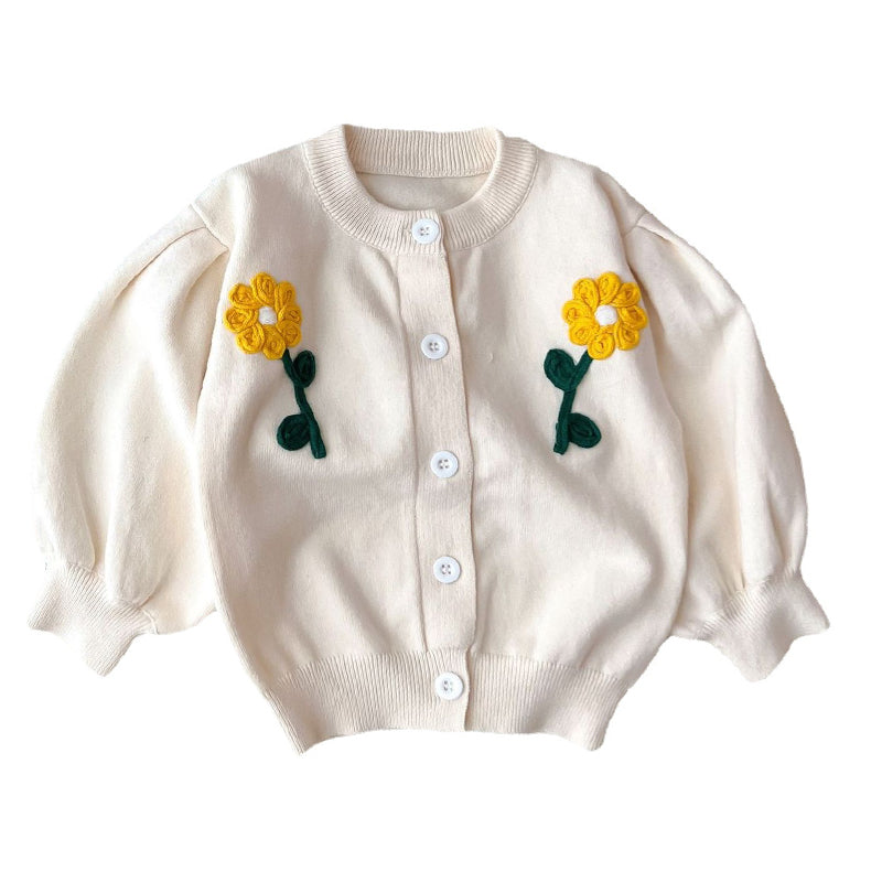 Baby Kid Girls Flower Crochet Cardigan Wholesale 220929777