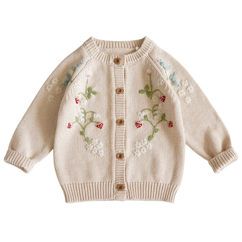 Baby Kid Girls Crochet Embroidered Cardigan Wholesale 220929801