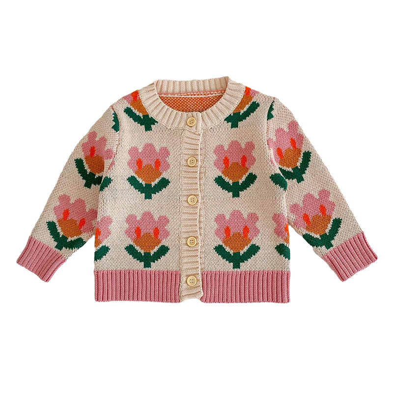 Baby Girls Flower Crochet Cardigan Wholesale 220929809