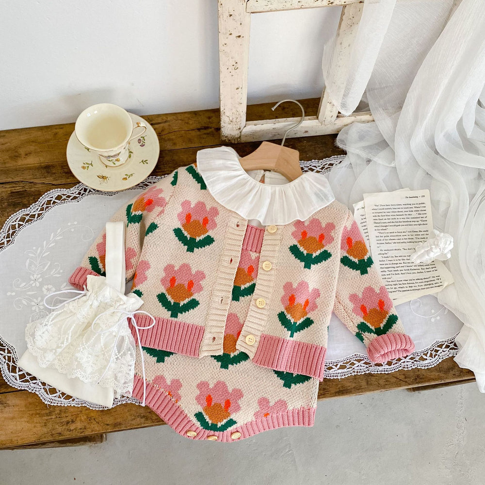 Baby Girls Flower Crochet Cardigan Wholesale 220929809