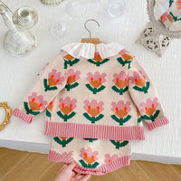 Load image into Gallery viewer, Baby Girls Flower Crochet Cardigan Wholesale 220929809
