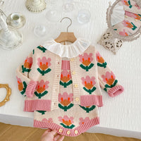 Load image into Gallery viewer, Baby Girls Flower Crochet Cardigan Wholesale 220929809
