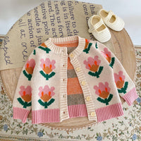 Load image into Gallery viewer, Baby Girls Flower Crochet Cardigan Wholesale 220929809
