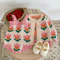 Load image into Gallery viewer, Baby Girls Flower Crochet Cardigan Wholesale 220929809
