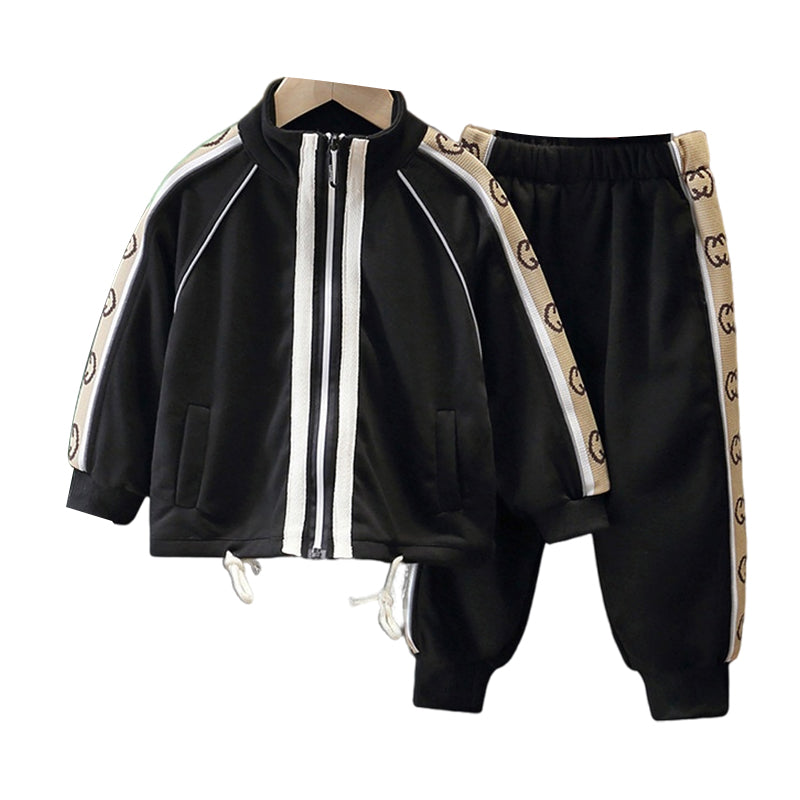 2 Pieces Set Baby Kid Unisex Color-blocking Print Jackets Outwears And Pants Wholesale 22092981