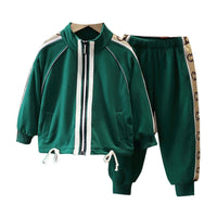 Load image into Gallery viewer, 2 Pieces Set Baby Kid Unisex Color-blocking Print Jackets Outwears And Pants Wholesale 22092981
