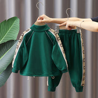 Load image into Gallery viewer, 2 Pieces Set Baby Kid Unisex Color-blocking Print Jackets Outwears And Pants Wholesale 22092981
