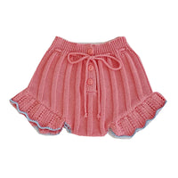 Load image into Gallery viewer, Baby Kid Girls Solid Color Flower Crochet Cardigan Shorts Wholesale 220929813
