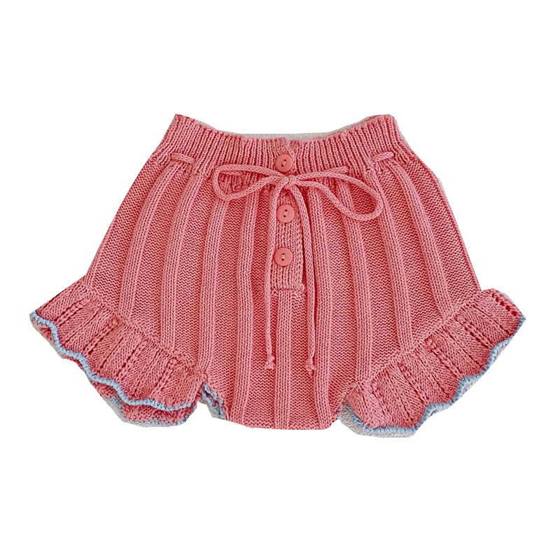 Baby Kid Girls Solid Color Flower Crochet Cardigan Shorts Wholesale 220929813