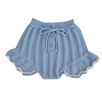 Load image into Gallery viewer, Baby Kid Girls Solid Color Flower Crochet Cardigan Shorts Wholesale 220929813
