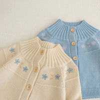 Load image into Gallery viewer, Baby Kid Girls Solid Color Flower Crochet Cardigan Shorts Wholesale 220929813
