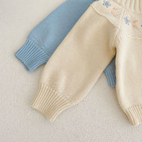 Load image into Gallery viewer, Baby Kid Girls Solid Color Flower Crochet Cardigan Shorts Wholesale 220929813
