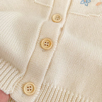 Load image into Gallery viewer, Baby Kid Girls Solid Color Flower Crochet Cardigan Shorts Wholesale 220929813
