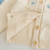 Load image into Gallery viewer, Baby Kid Girls Solid Color Flower Crochet Cardigan Shorts Wholesale 220929813

