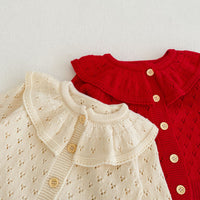 Load image into Gallery viewer, Baby Kid Girls Solid Color Crochet Cardigan Wholesale 220929814
