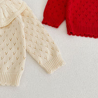 Load image into Gallery viewer, Baby Kid Girls Solid Color Crochet Cardigan Wholesale 220929814
