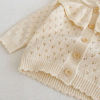 Load image into Gallery viewer, Baby Kid Girls Solid Color Crochet Cardigan Wholesale 220929814
