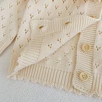 Load image into Gallery viewer, Baby Kid Girls Solid Color Crochet Cardigan Wholesale 220929814
