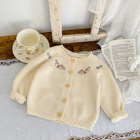 Load image into Gallery viewer, Baby Girls Embroidered Cardigan Knitwear Wholesale 220929839
