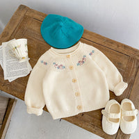 Load image into Gallery viewer, Baby Girls Embroidered Cardigan Knitwear Wholesale 220929839
