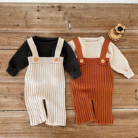 Load image into Gallery viewer, Baby Kid Girls Solid Color Knitwear Jumpsuits Wholesale 220929843

