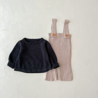 Load image into Gallery viewer, Baby Kid Girls Solid Color Knitwear Jumpsuits Wholesale 220929843
