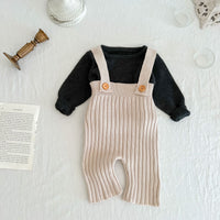Load image into Gallery viewer, Baby Kid Girls Solid Color Knitwear Jumpsuits Wholesale 220929843
