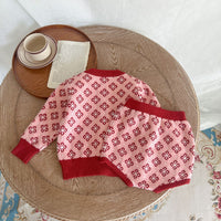 Load image into Gallery viewer, 2 Pieces Set Baby Girls Checked Crochet Cardigan Knitwear And Shorts Wholesale 220929844
